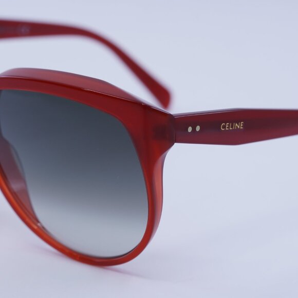 Celine CL4048IN 66P Sunglasses Red Cat Eye Frame, Gradient Green Lenses - Picture 8 of 10